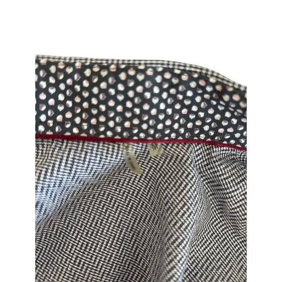 Bugatchi Mens Classic Fit Cotton Button Up Dress Shirt Blue White Pattern M - Picture 7 of 14